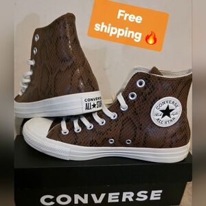 Converse All Stars Brown Snake Print High-Top Sneakers - Chuck Taylor